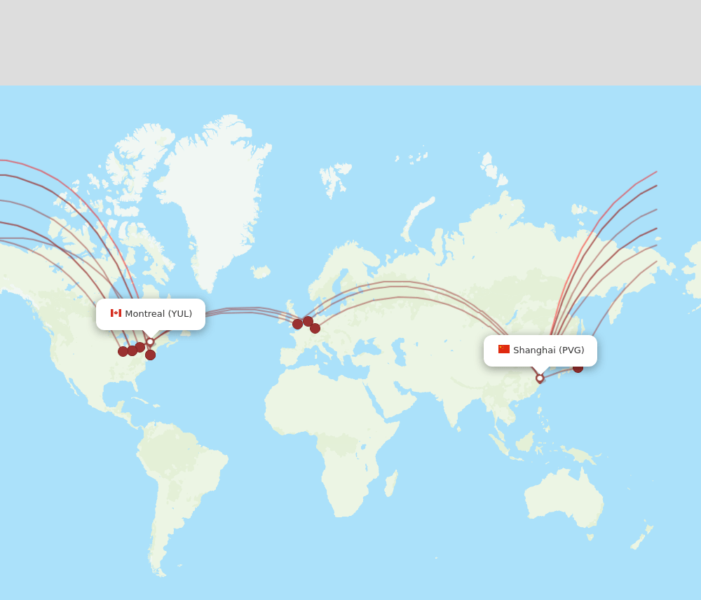 YUL-PVG flight routes