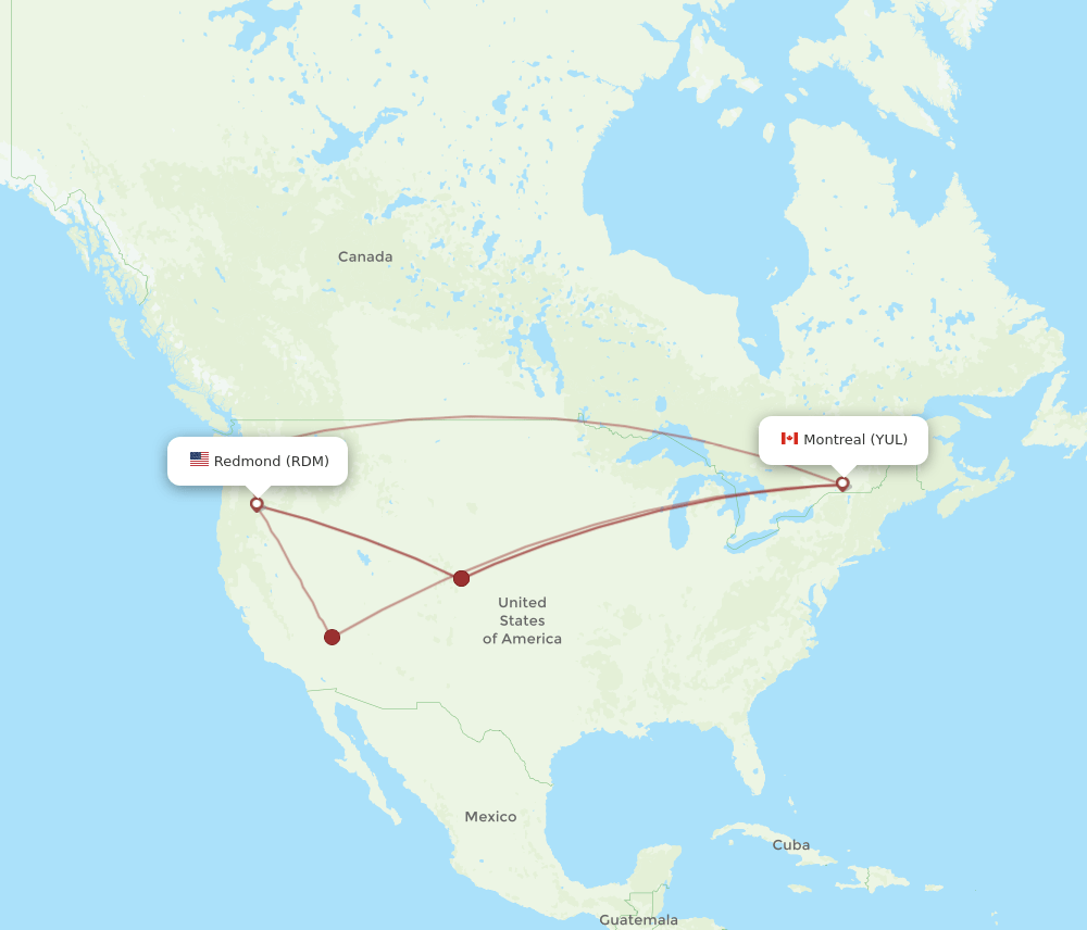 YUL-RDM flight routes