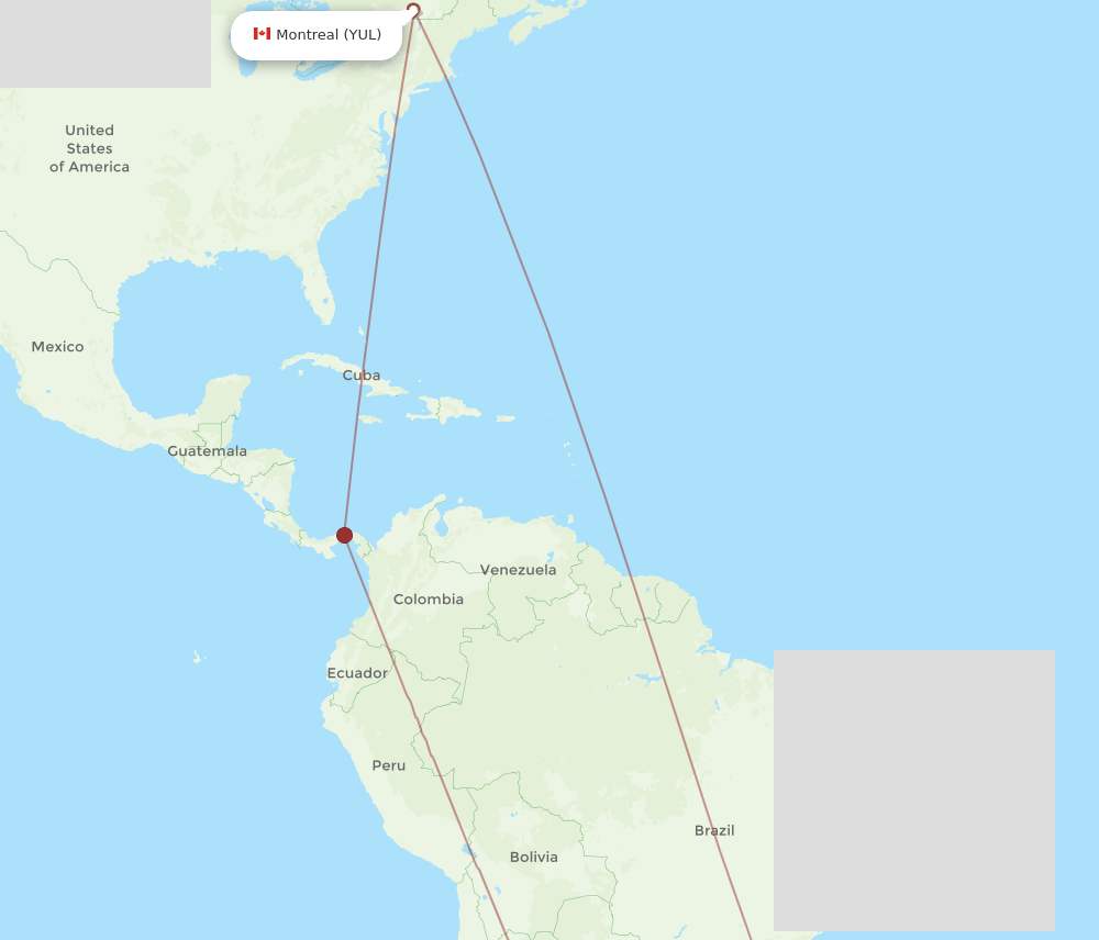 YUL-ROS flight routes