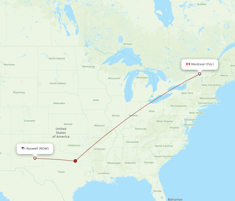 YUL-ROW flight routes