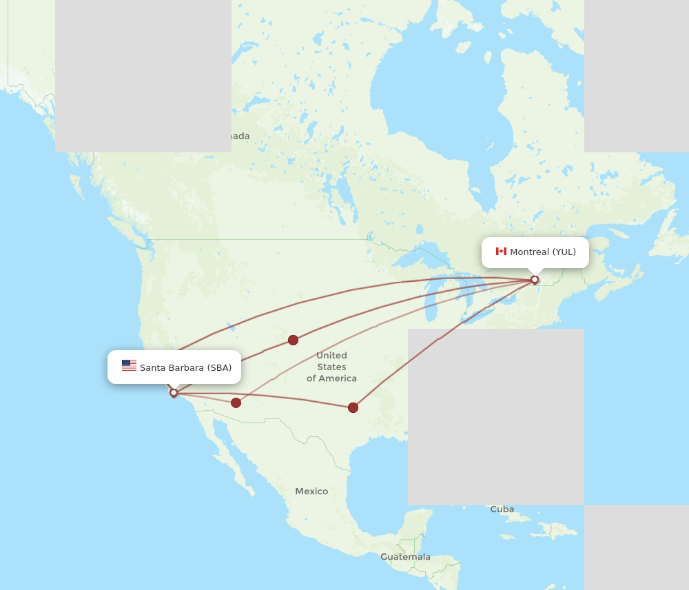 YUL-SBA flight routes