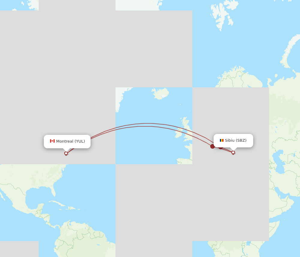YUL-SBZ flight routes