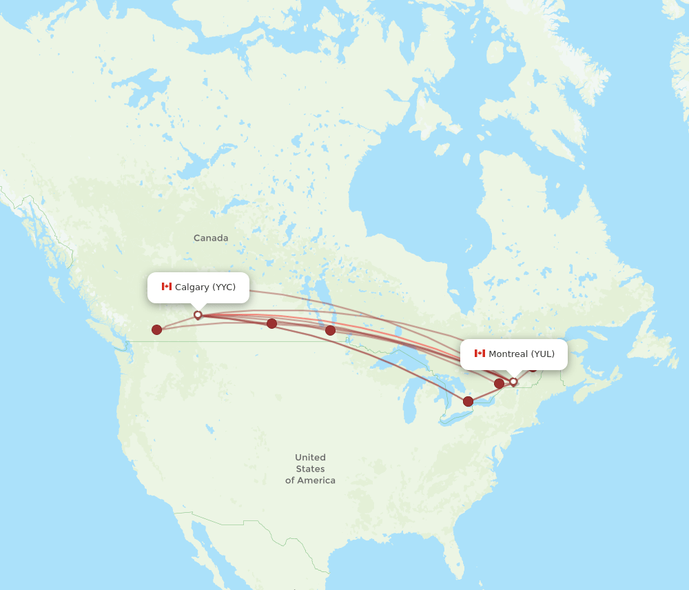 YUL-YYC flight routes