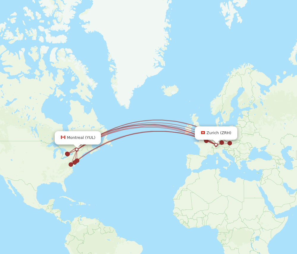 YUL-ZRH flight routes