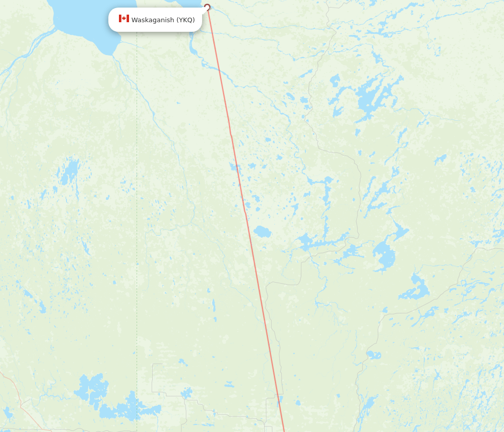 Val D'Or - Waskaganish route map and flight paths