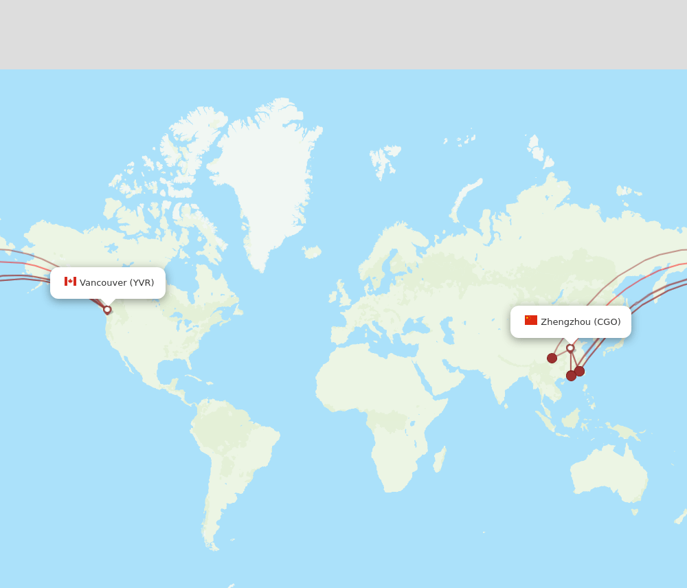 YVR-CGO flight routes
