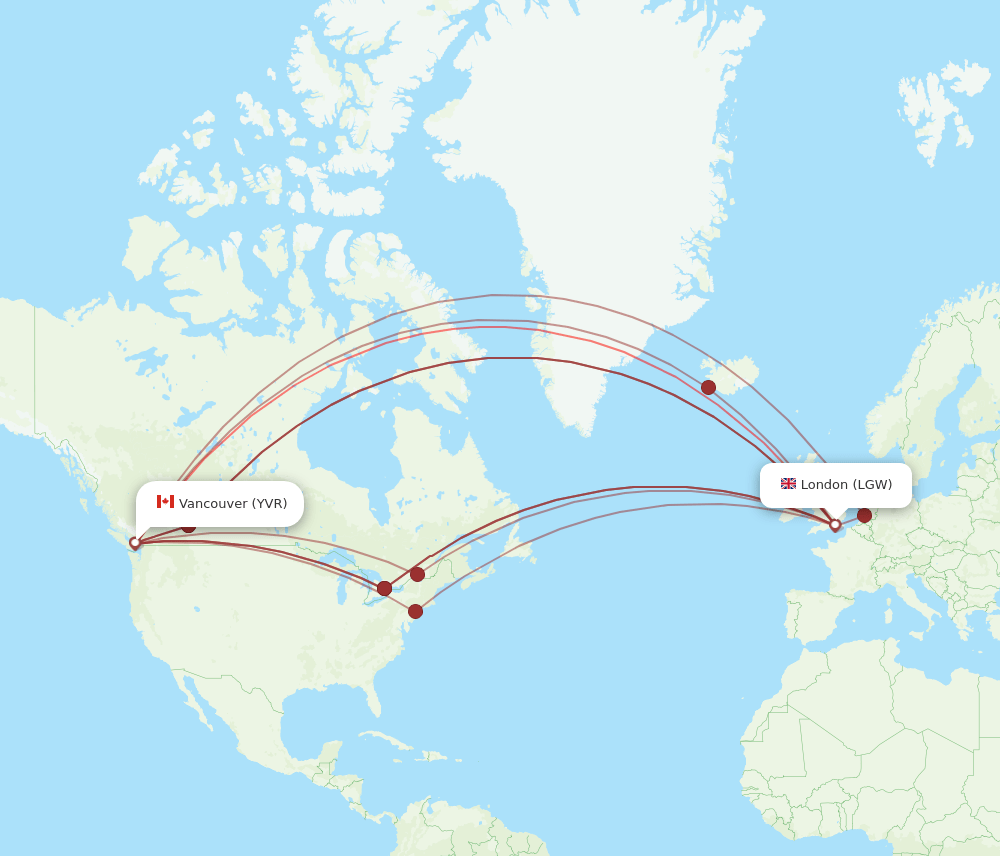 YVR-LGW flight routes