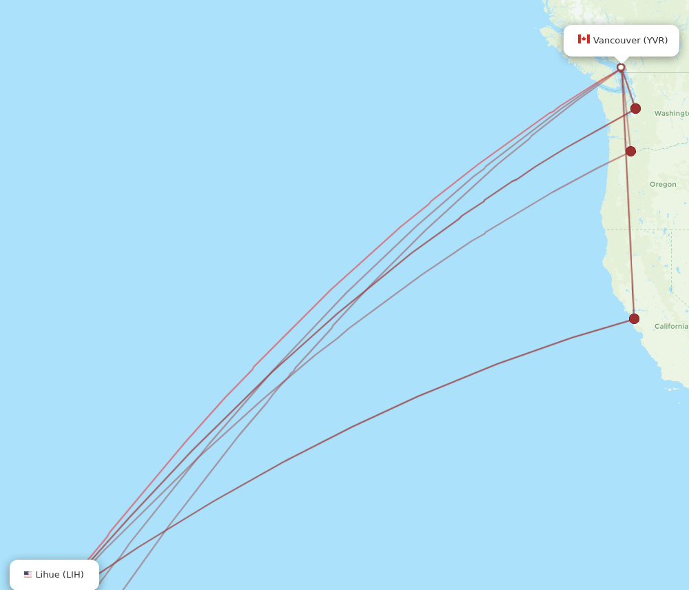 YVR-LIH flight routes