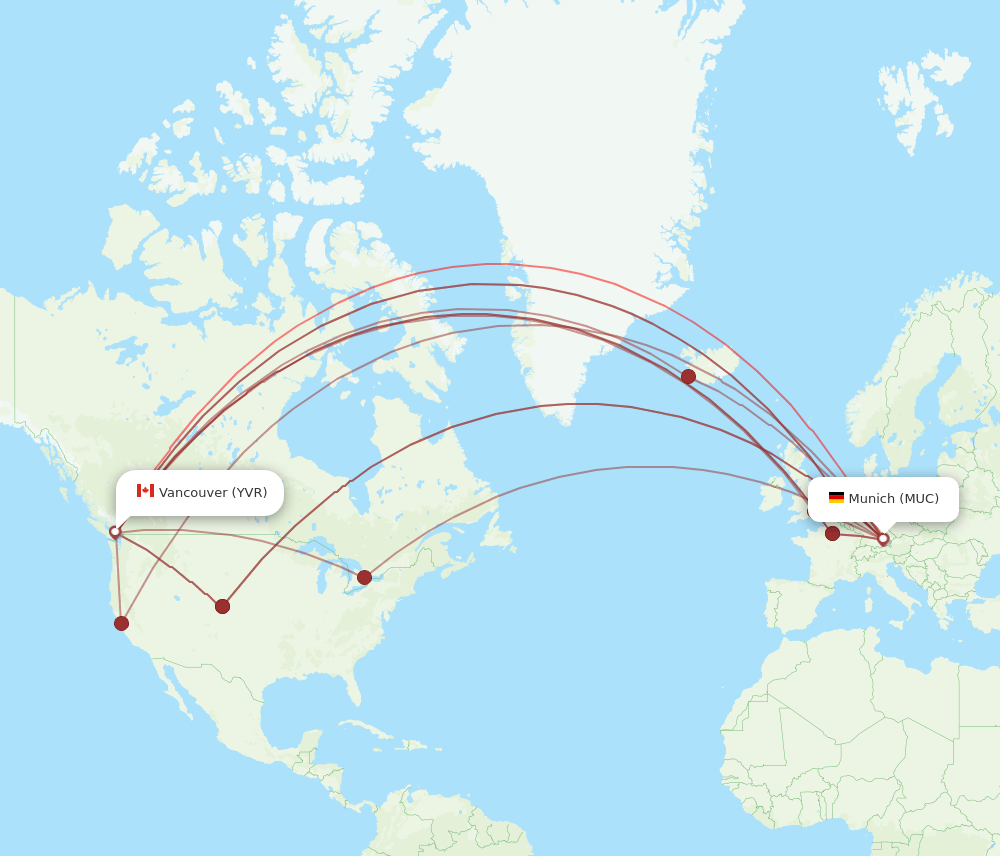 YVR-MUC flight routes