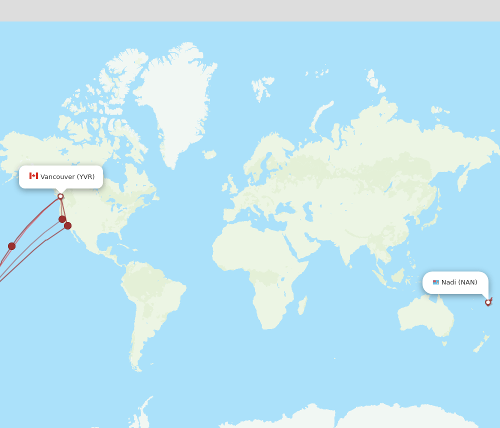 YVR-NAN flight routes