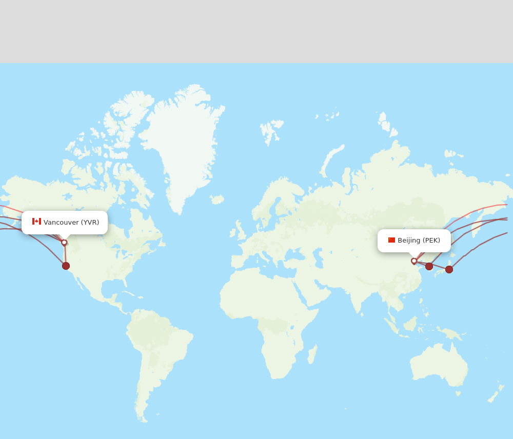 YVR-PEK flight routes