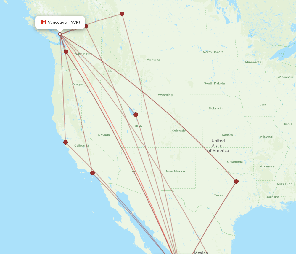 YVR-PVR flight routes
