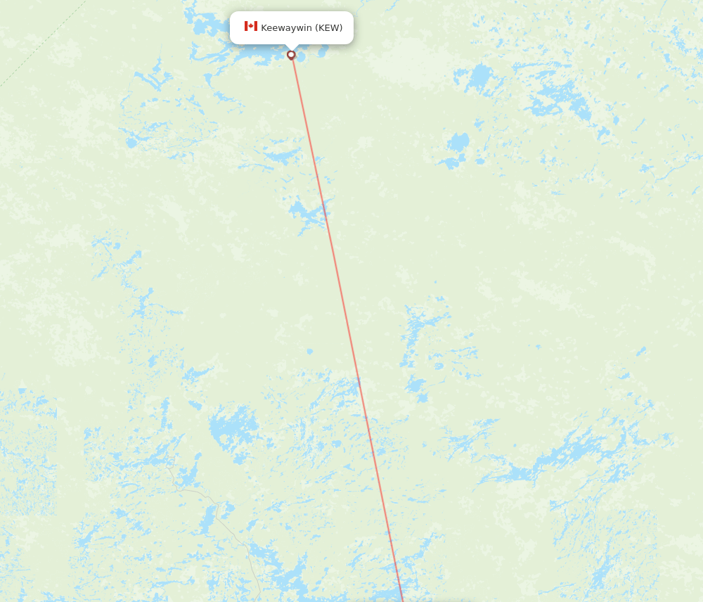 YXL to KEW flights and routes map