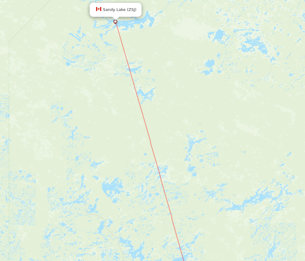 Sioux Lookout - Sandy Lake route map and flight paths