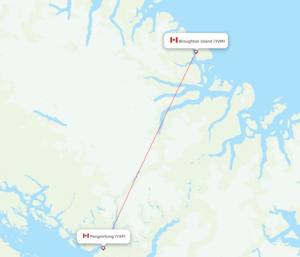 Pangnirtung - Qikiqtarkuaq route map and flight paths