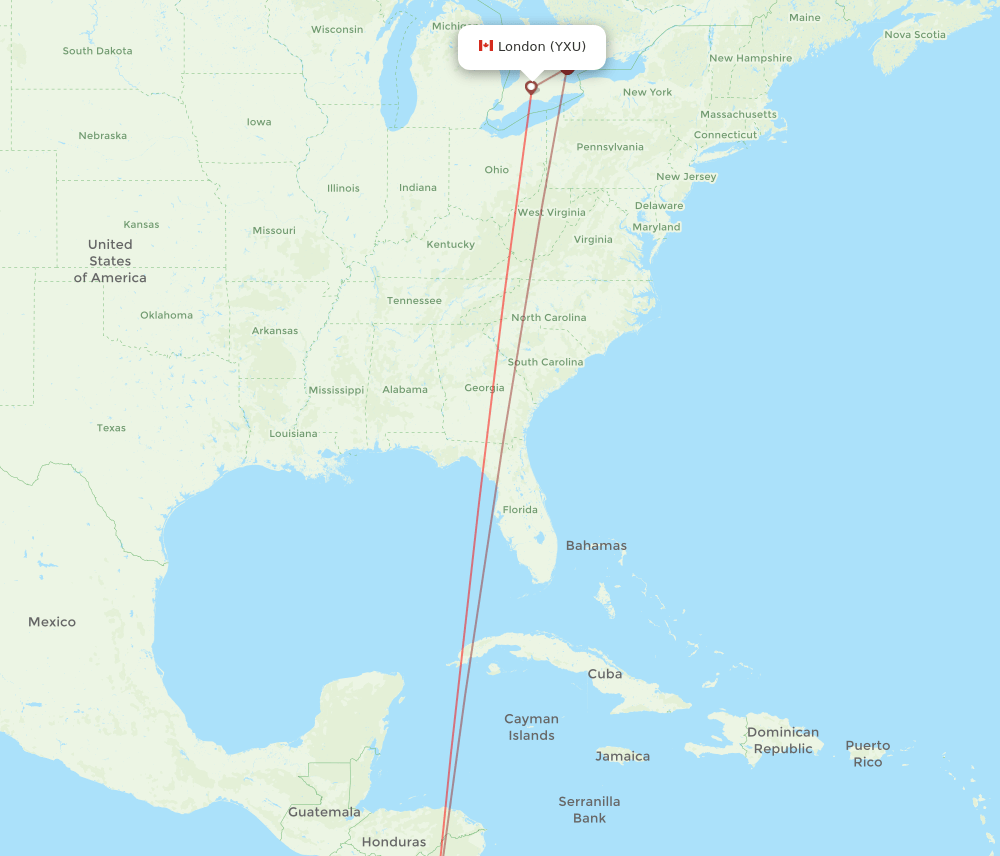 YXU-LIR flight routes