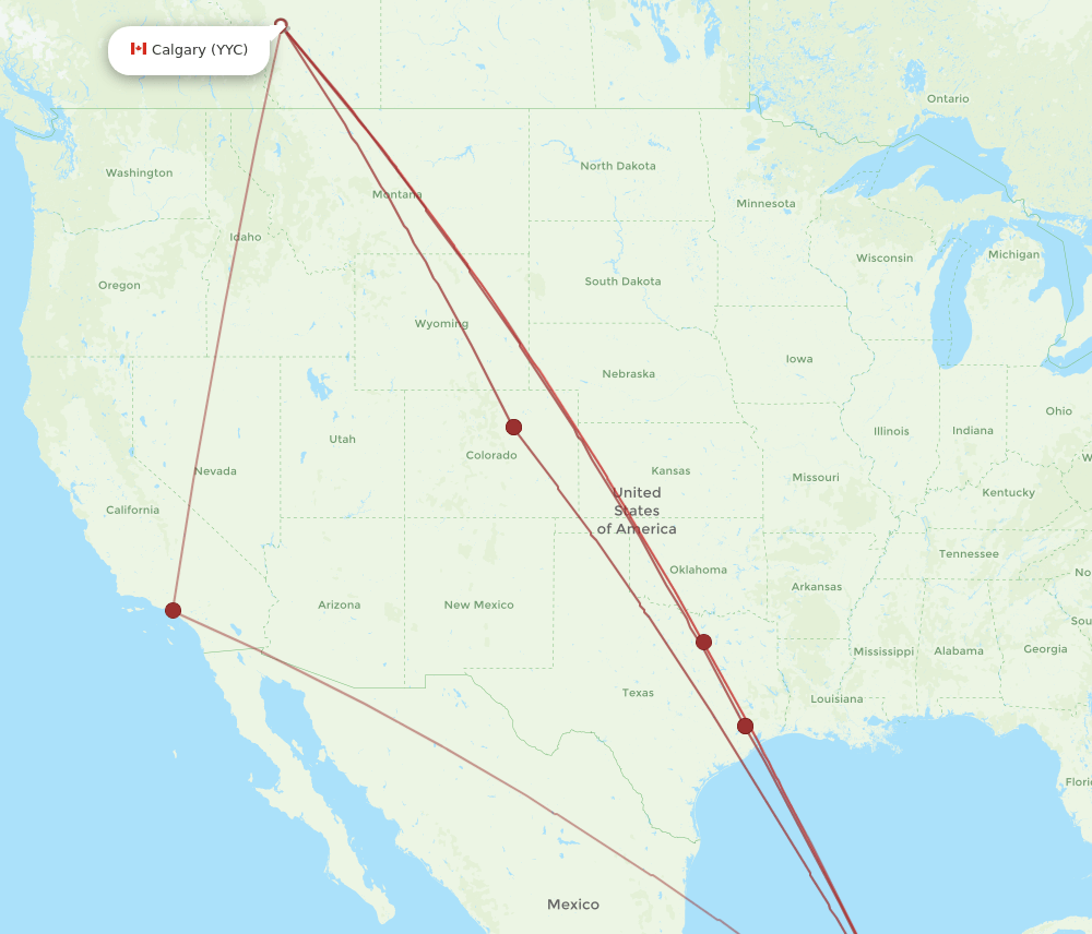 YYC-BZE flight routes
