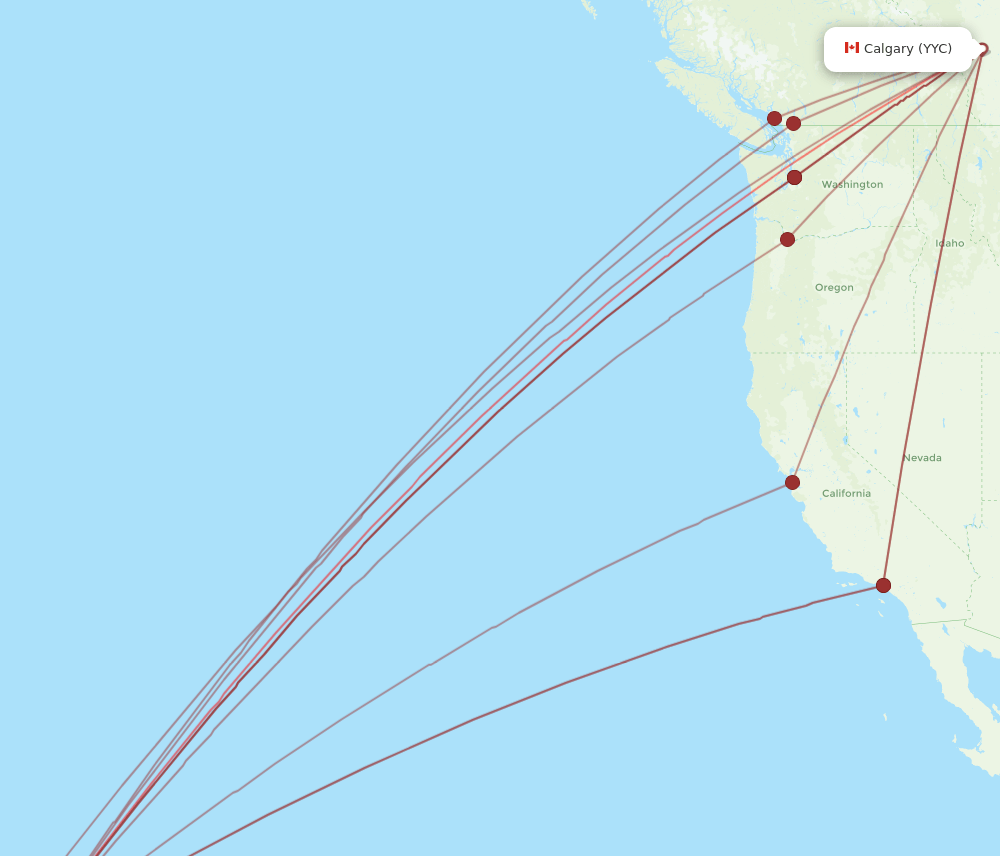 YYC-KOA flight routes
