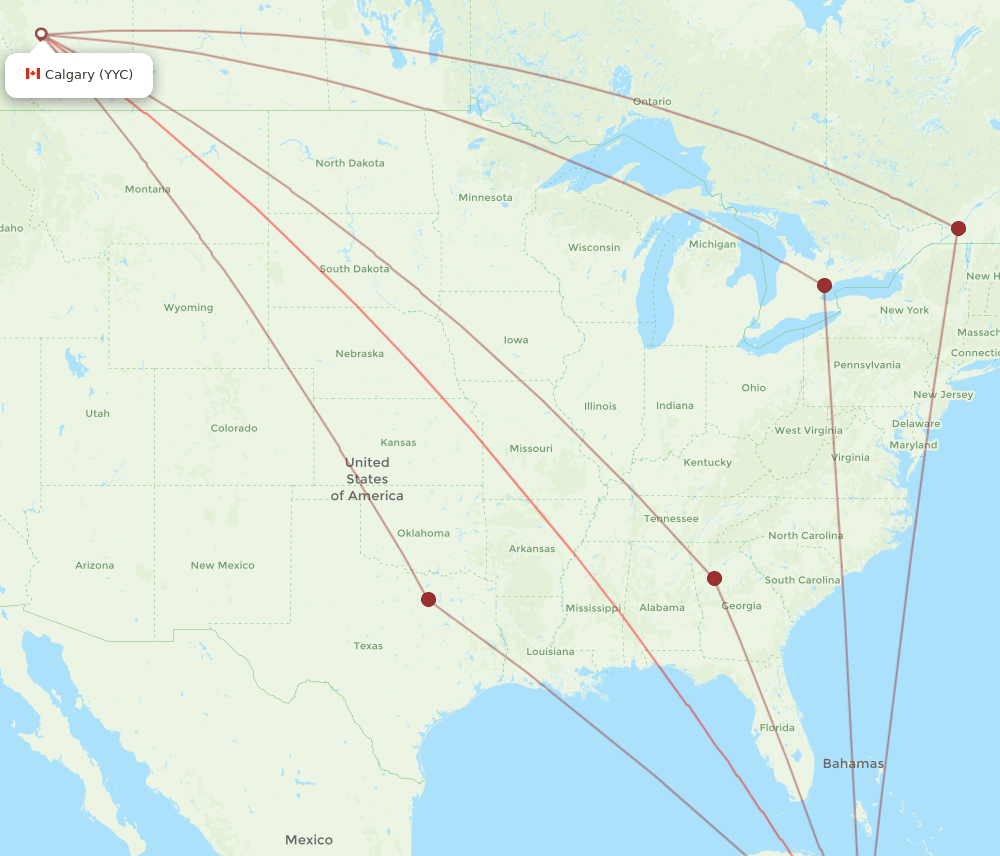 YYC-MBJ flight routes