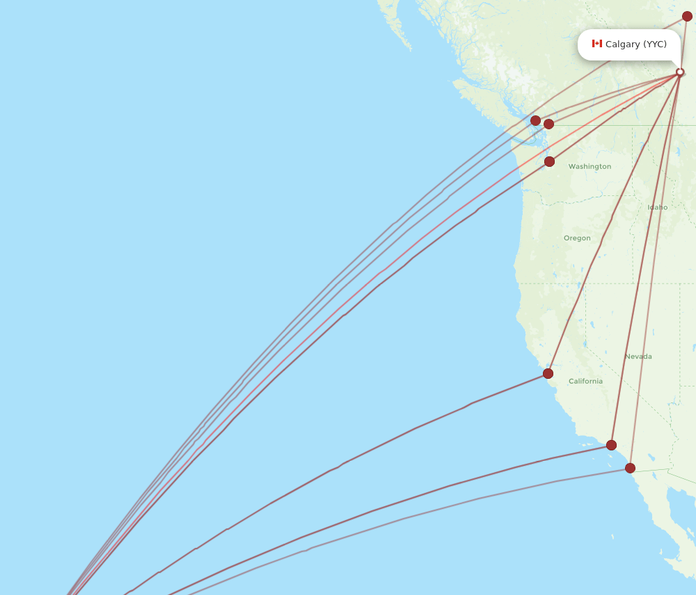 YYC-OGG flight routes