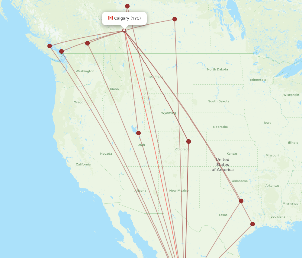 YYC to PVR flights and routes map
