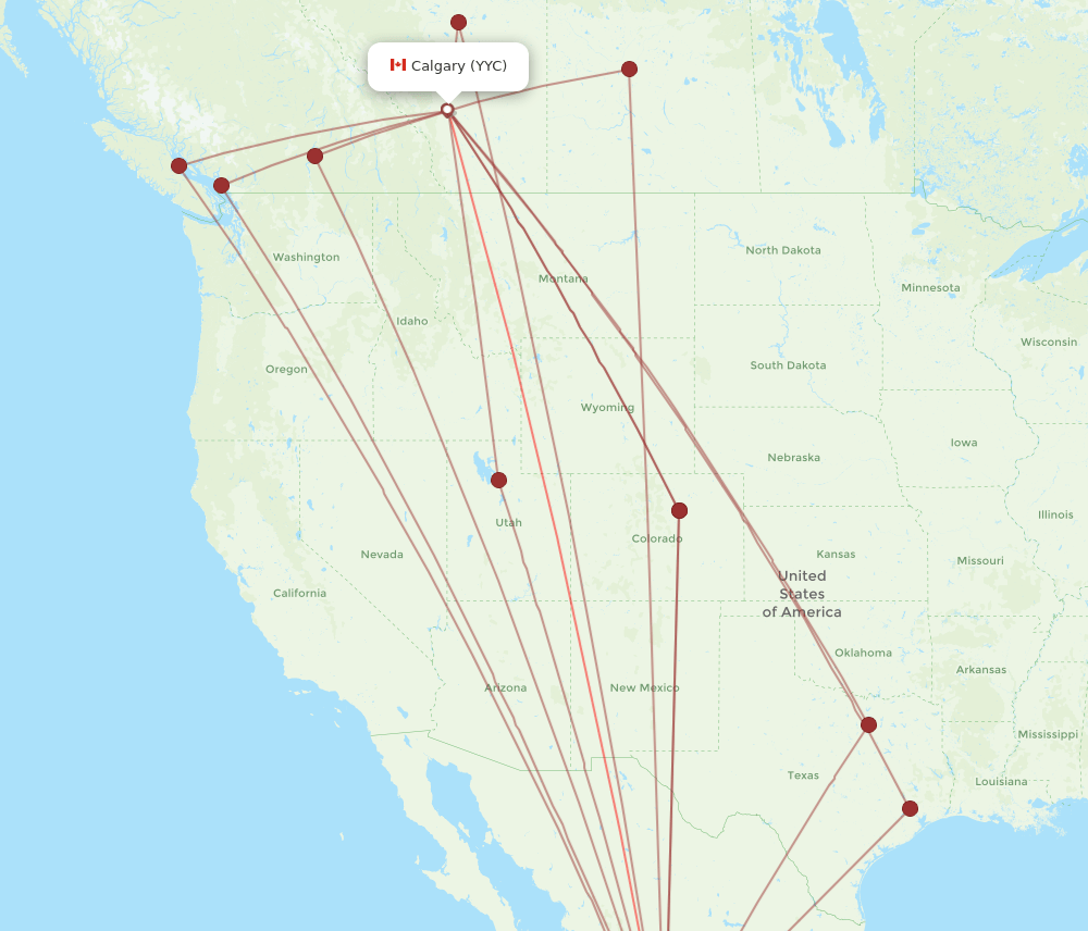 YYC-PVR flight routes