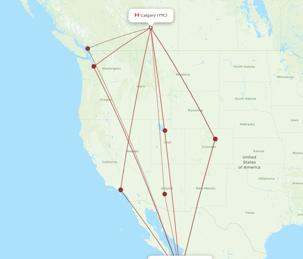 YYC-SJD flight routes