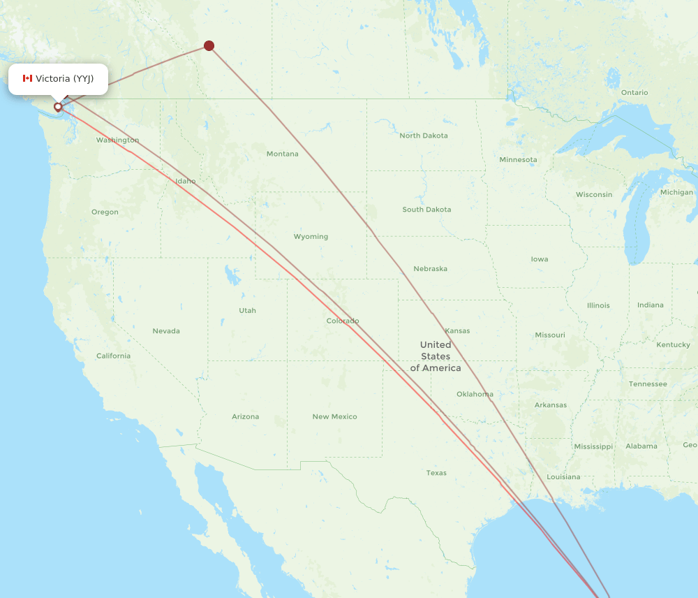 YYJ-CUN flight routes