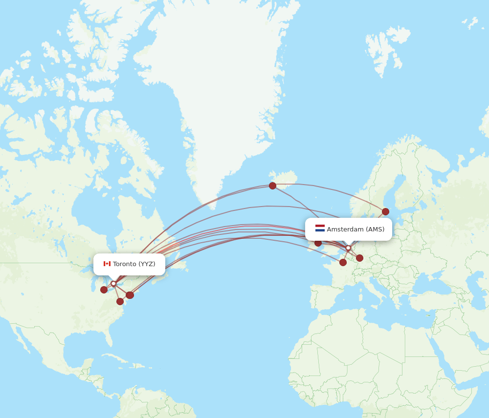 YYZ-AMS flight routes