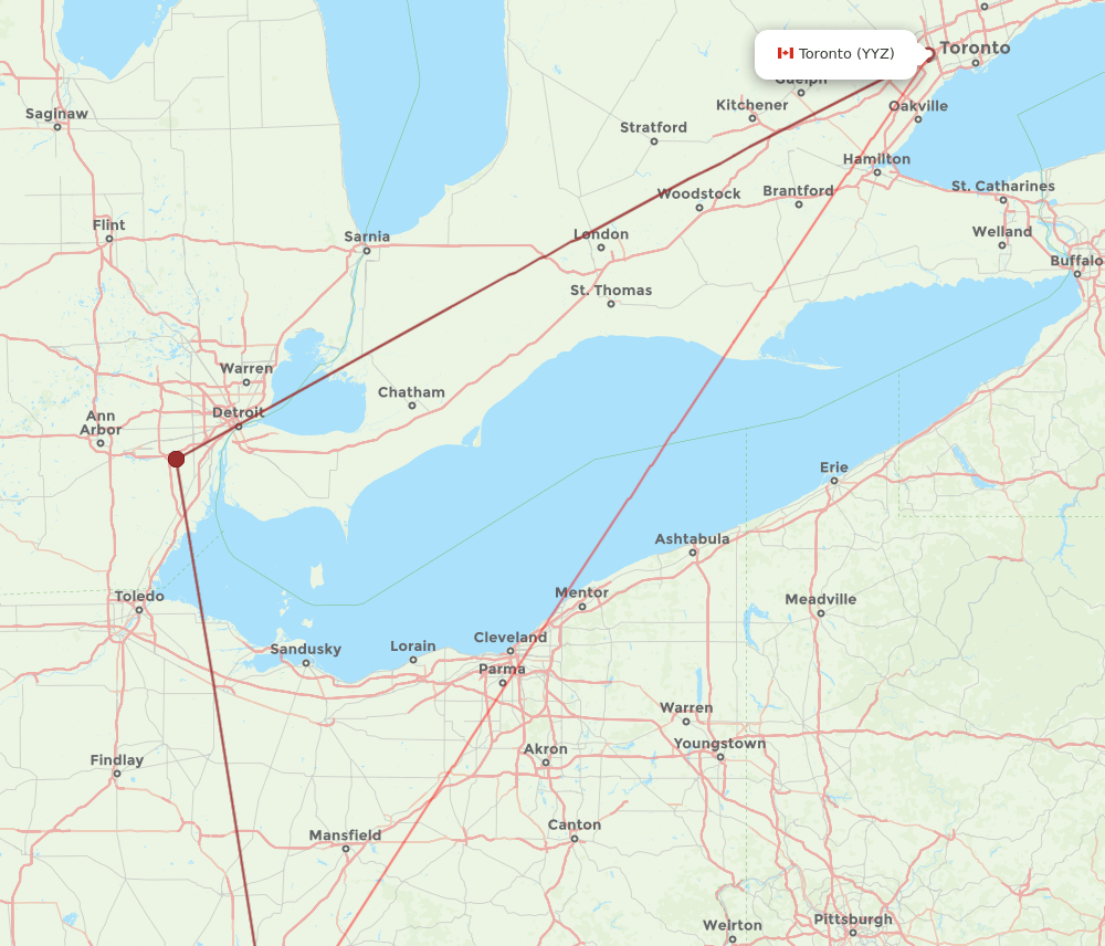 YYZ-CMH flight routes