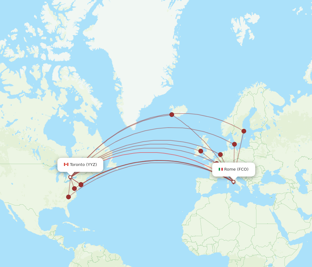 YYZ-FCO flight routes