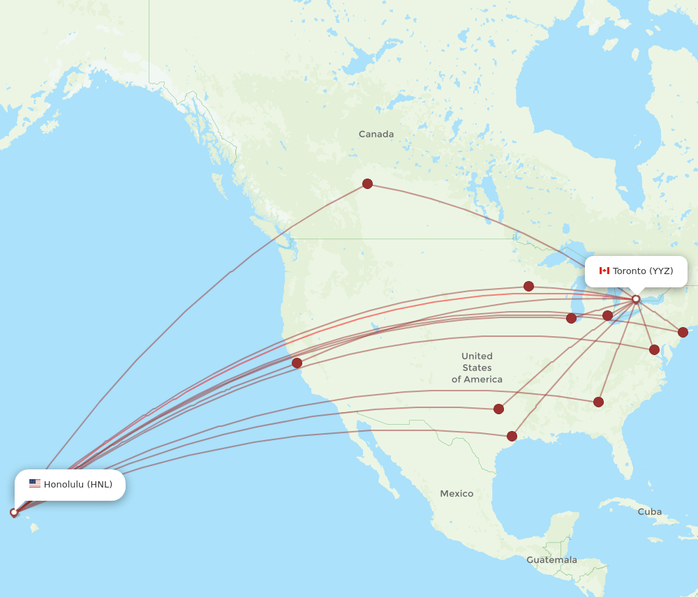 YYZ-HNL flight routes