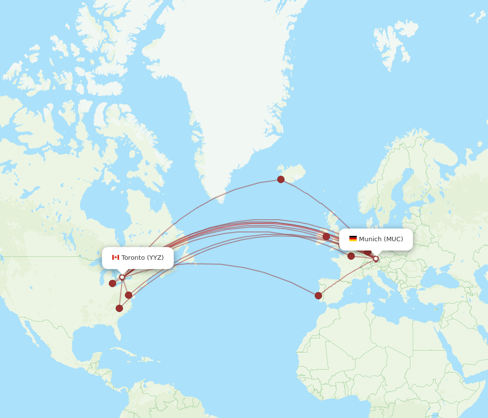 YYZ-MUC flight routes