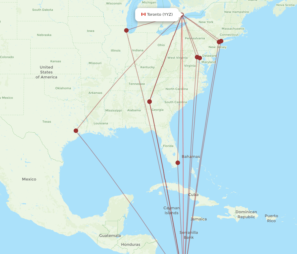 YYZ-PTY flight routes