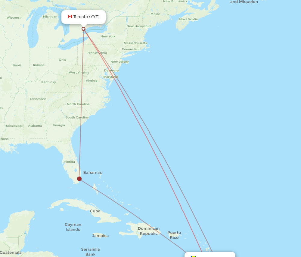 YYZ-SVD flight routes