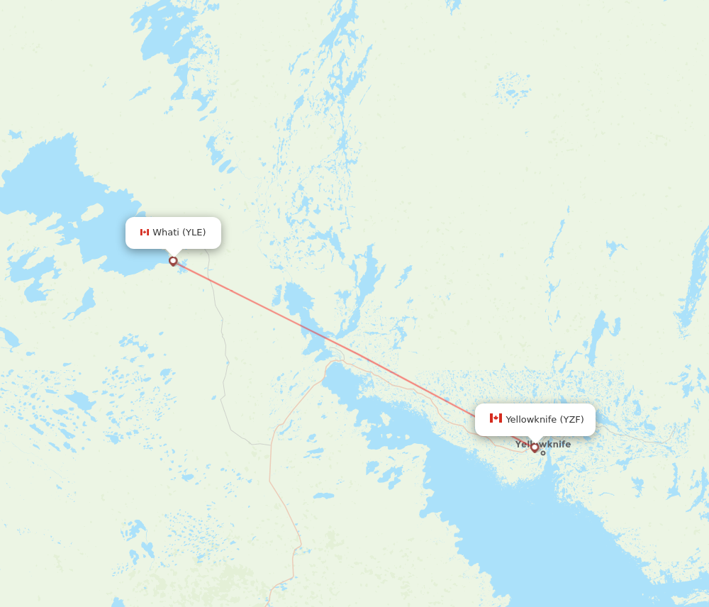 YZF to YLE flights and routes map