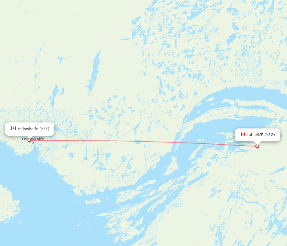 YZF to YSG flights and routes map