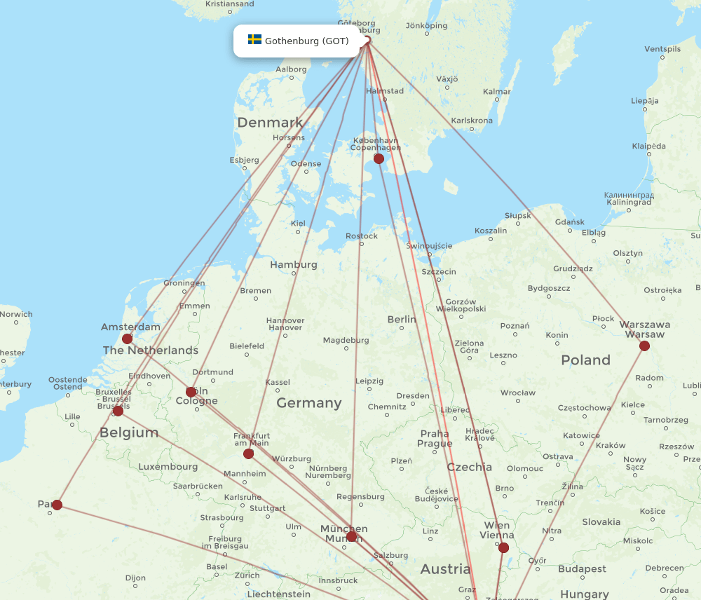 ZAG to GOT flights and routes map