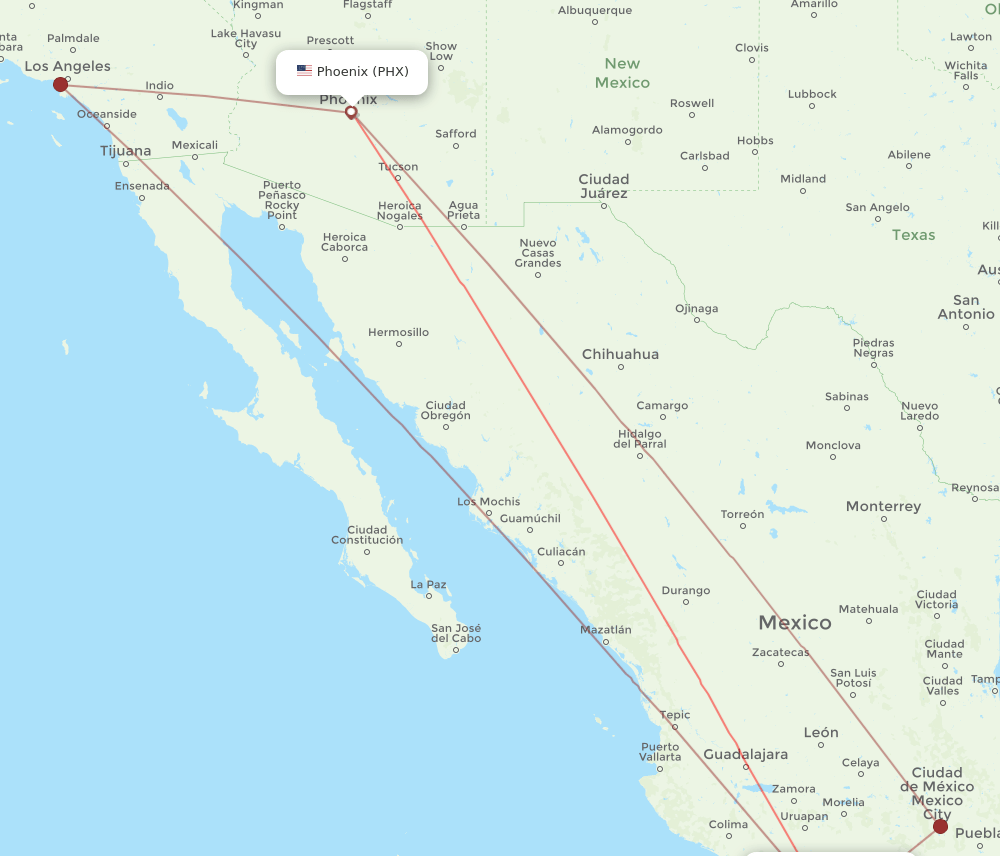 ZIH-PHX flight routes