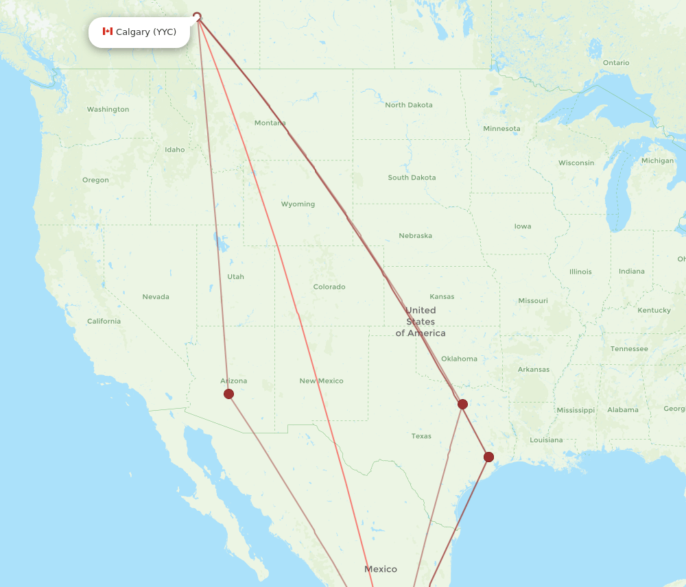 ZIH-YYC flight routes