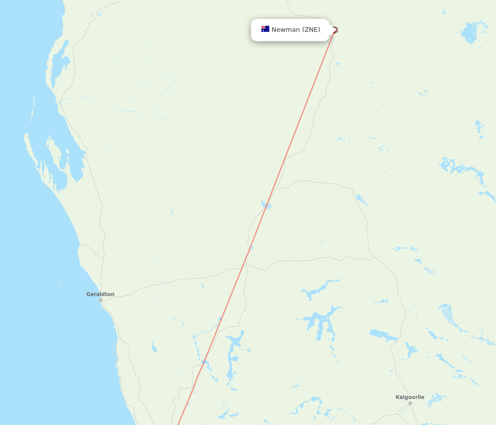 Newman - Perth route map and flight paths