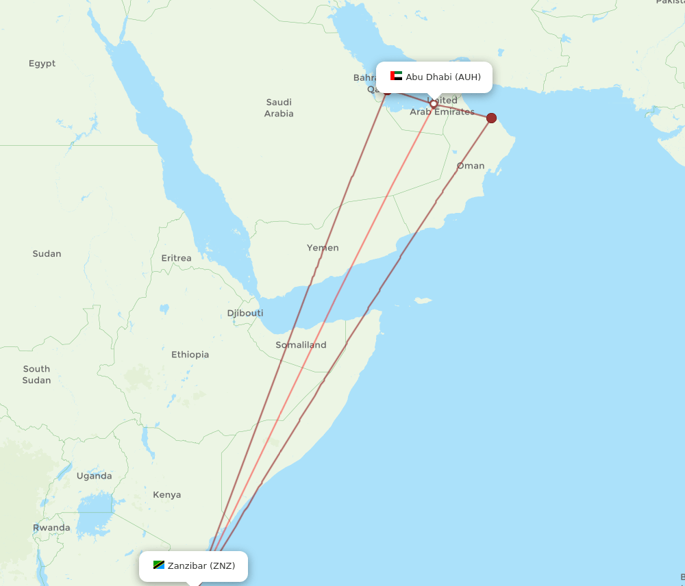 ZNZ-AUH flight routes