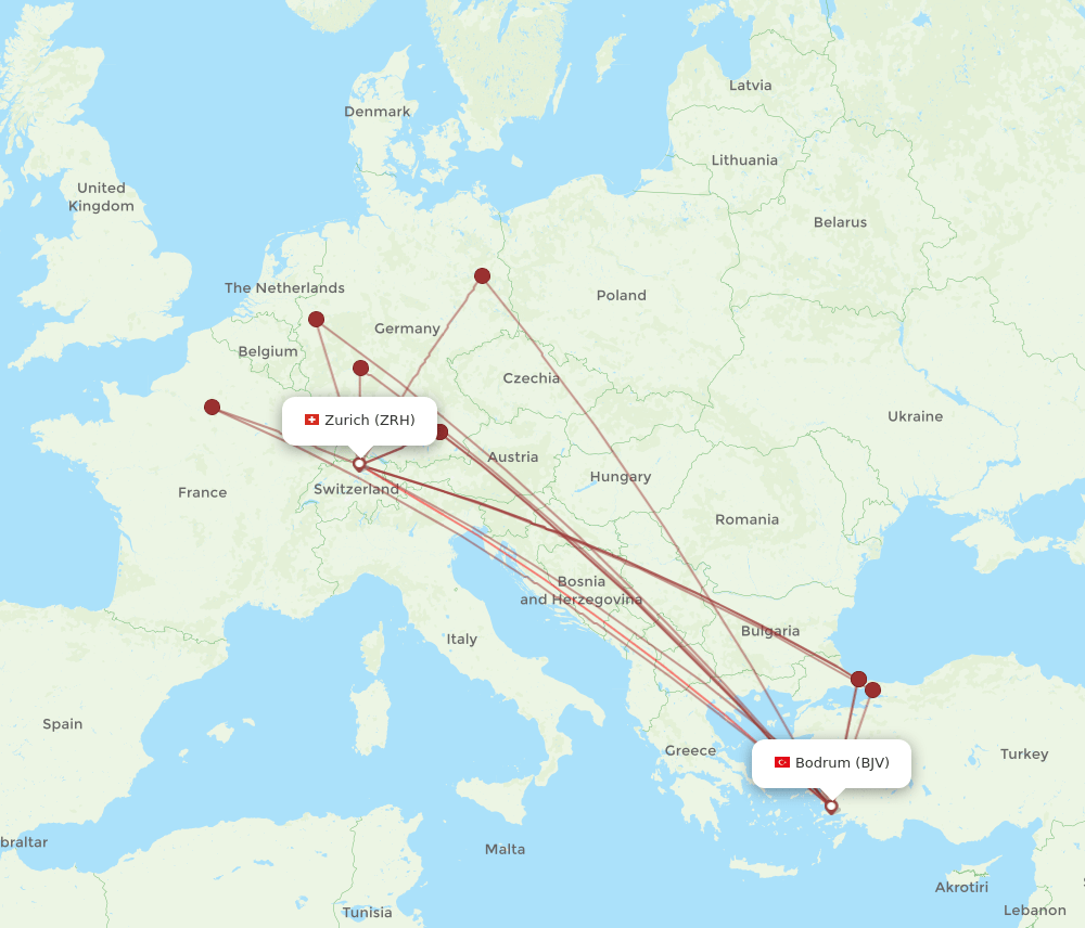 ZRH-BJV flight routes