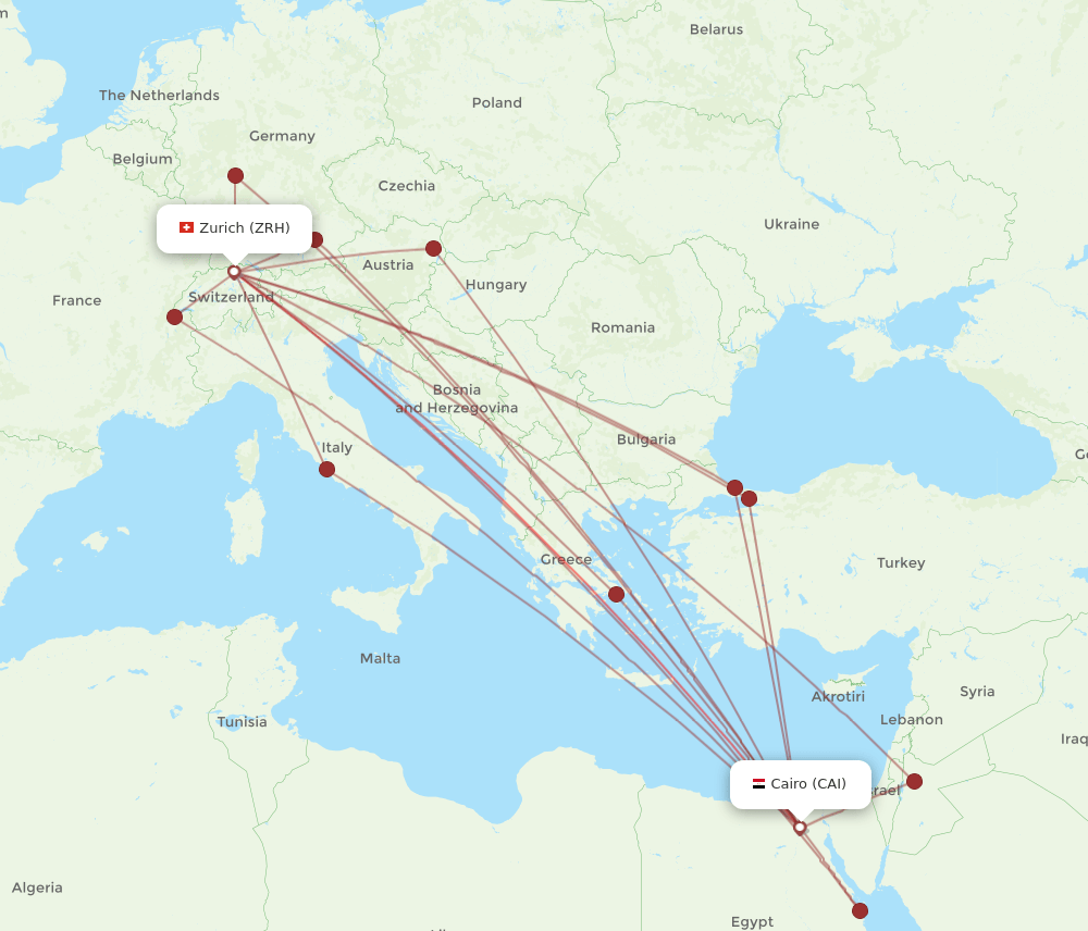 ZRH-CAI flight routes