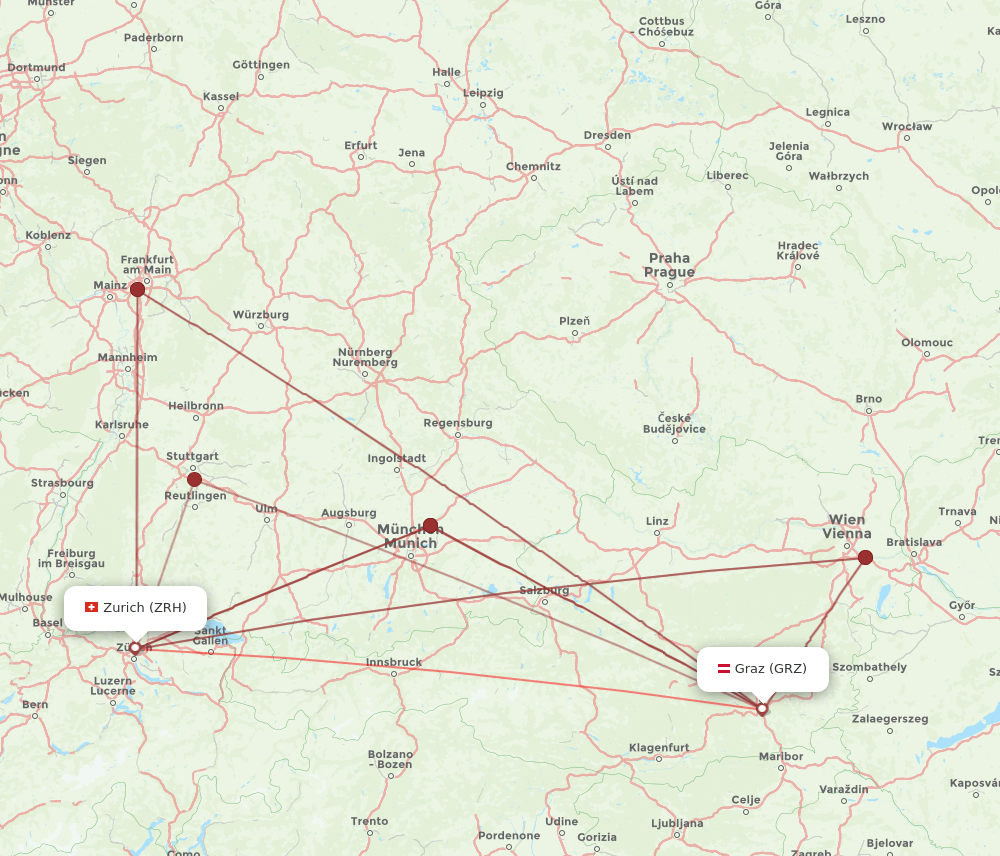 ZRH-GRZ flight routes