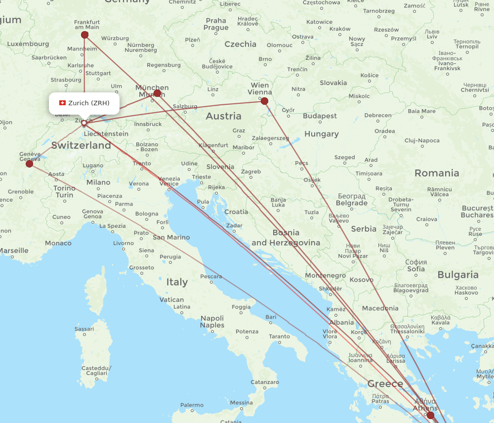 ZRH-JTR flight routes