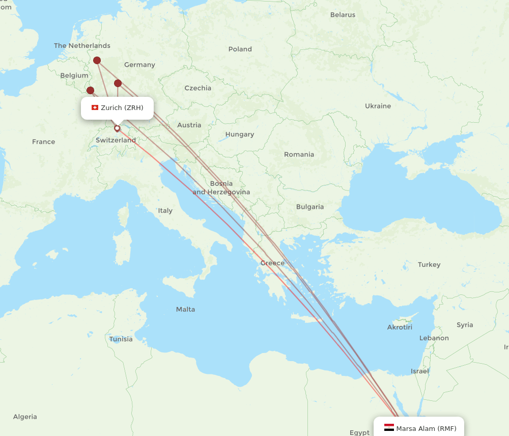 ZRH-RMF flight routes