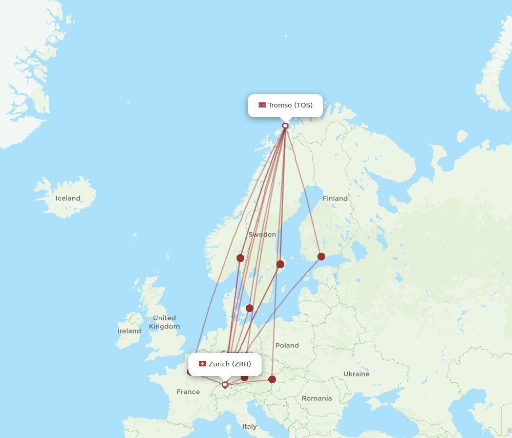 ZRH-TOS flight routes