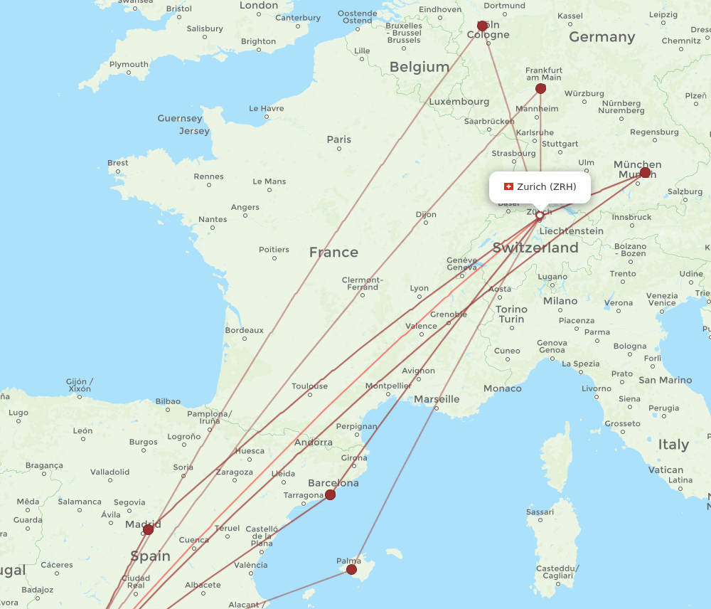 ZRH-XRY flight routes