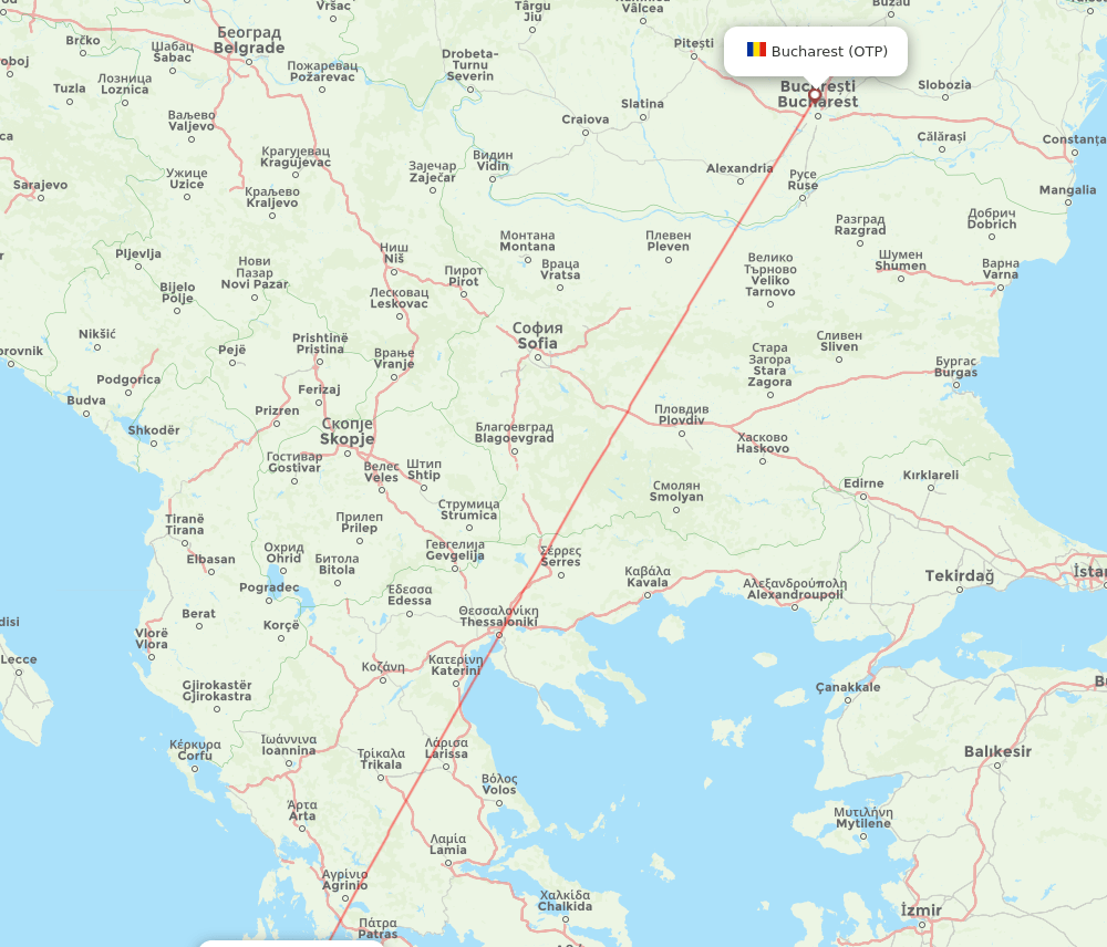 ZTH to OTP flights and routes map